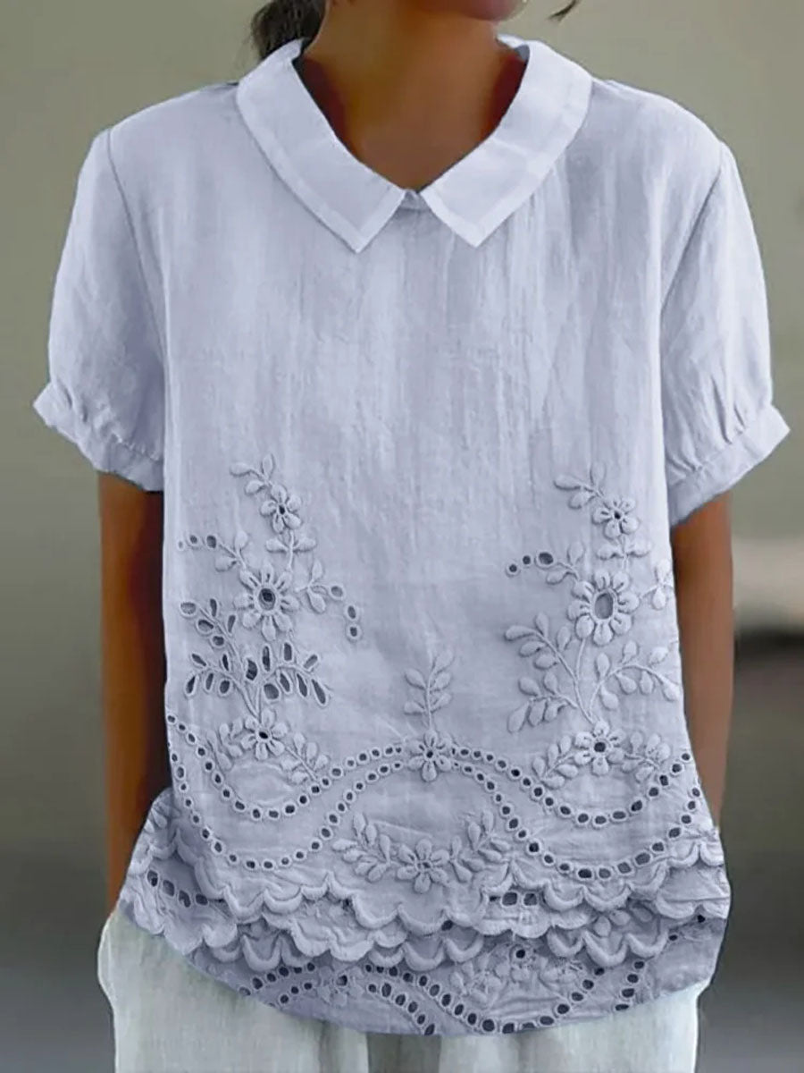 Lily | Chemise Brodée de Fleurs