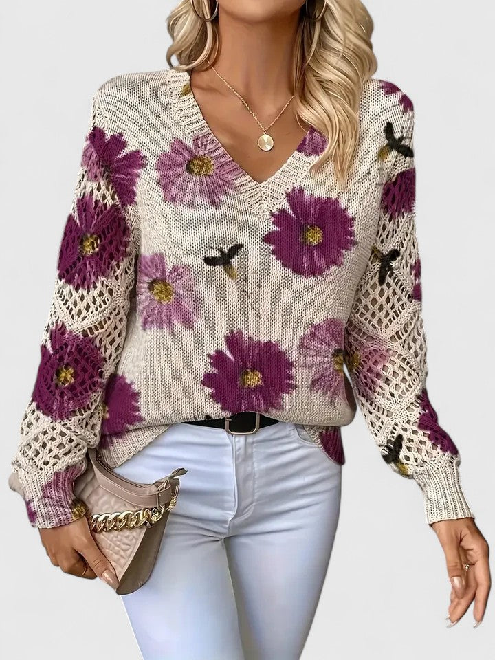 Aurelia | Pull élégant avec design floral