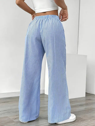 Louise - Pantalons Rayés Décontractés