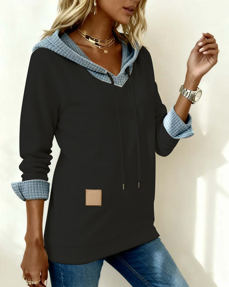 Florianne | Sweat à capuche décontracté avec inserts en gaufre