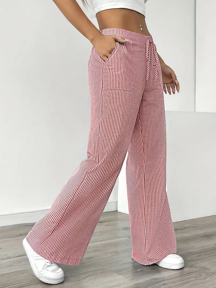 Louise - Pantalons Rayés Décontractés