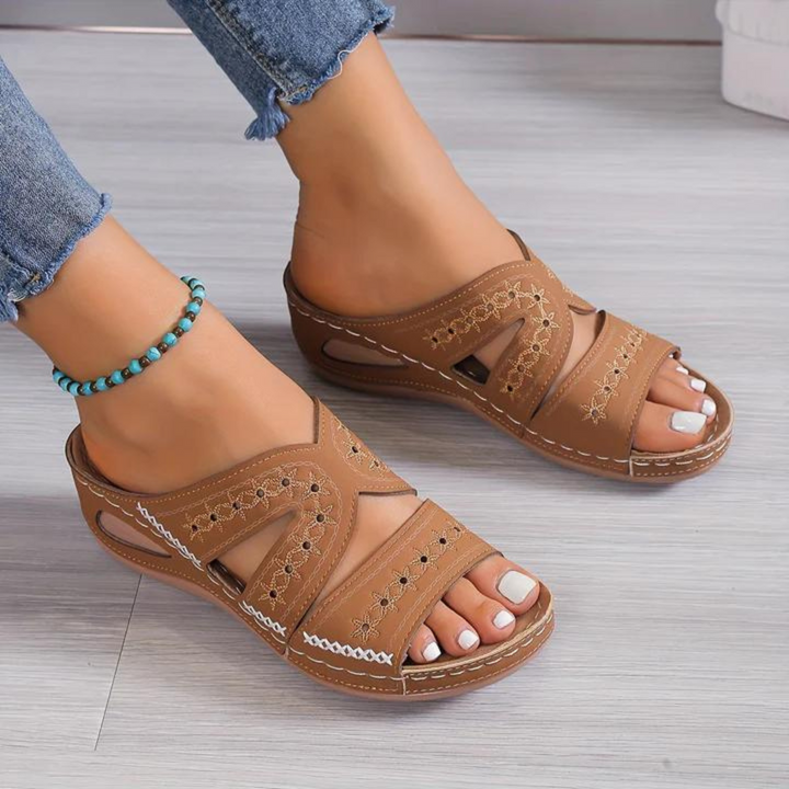 Sandales Orthopédiques Élégantes Emma en Cuir Luxe