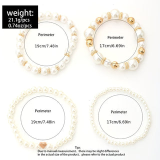 Ensemble de Bracelets Empilables en Perles de 4