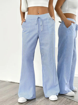 Louise - Pantalons Rayés Décontractés
