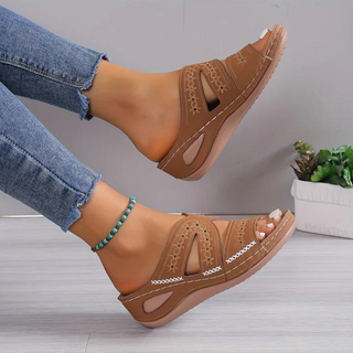 Sandales Orthopédiques Élégantes Emma en Cuir Luxe