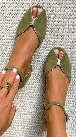 Sandales Élégantes en Vert Sauge | Maison Claire et Sylvie