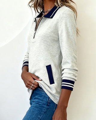 Capucine | Sweatshirt Ample avec Col et Fermeture Éclair