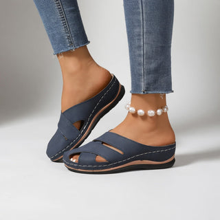 Clémentille™ — Mule découpée talon bas confort naturel élégant