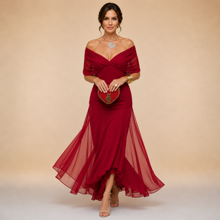 Emma | Robe Maxi de Soirée Drapée à Col V