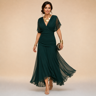 Emma | Robe Maxi de Soirée Drapée à Col V