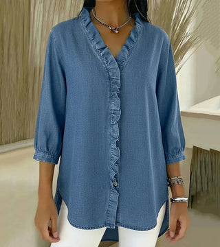 Abigail™ Blouse en Denim Élégante