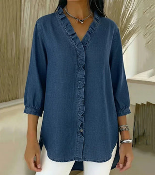 Abigail™ Blouse en Denim Élégante
