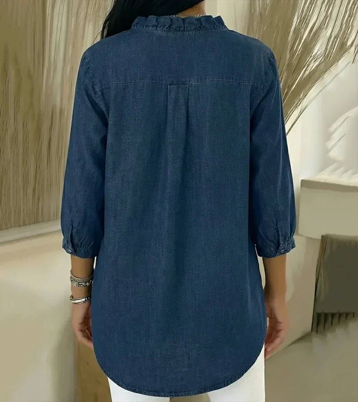 Abigail™ Blouse en Denim Élégante