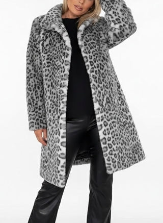Séverine™ — Veste mi-longue léopard élégante
