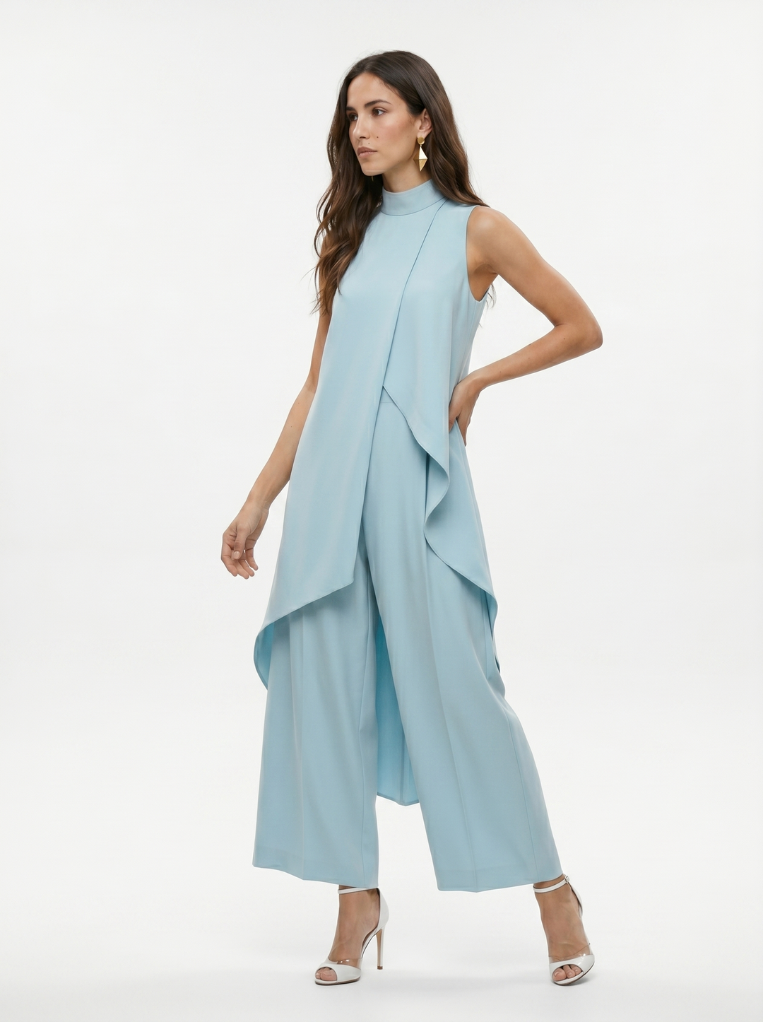 Sara | Haut Drapé Asymétrique & Pantalon Large