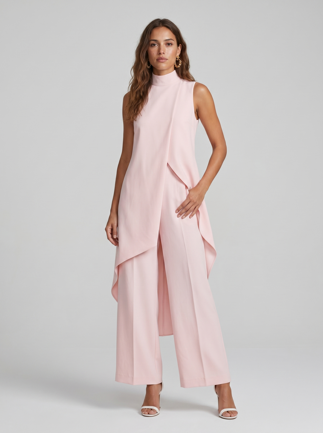Sara | Haut Drapé Asymétrique & Pantalon Large