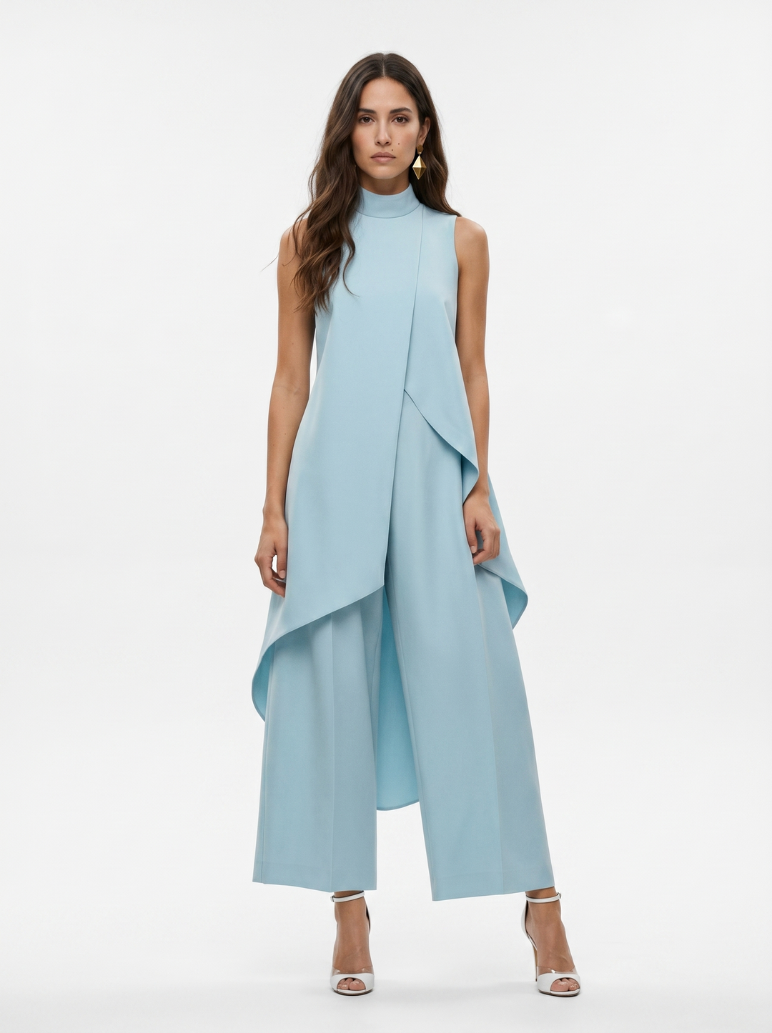 Sara | Haut Drapé Asymétrique & Pantalon Large