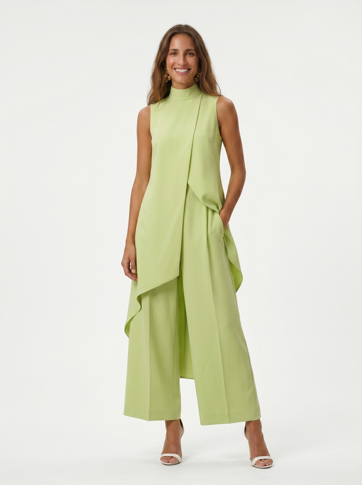 Sara | Haut Drapé Asymétrique & Pantalon Large