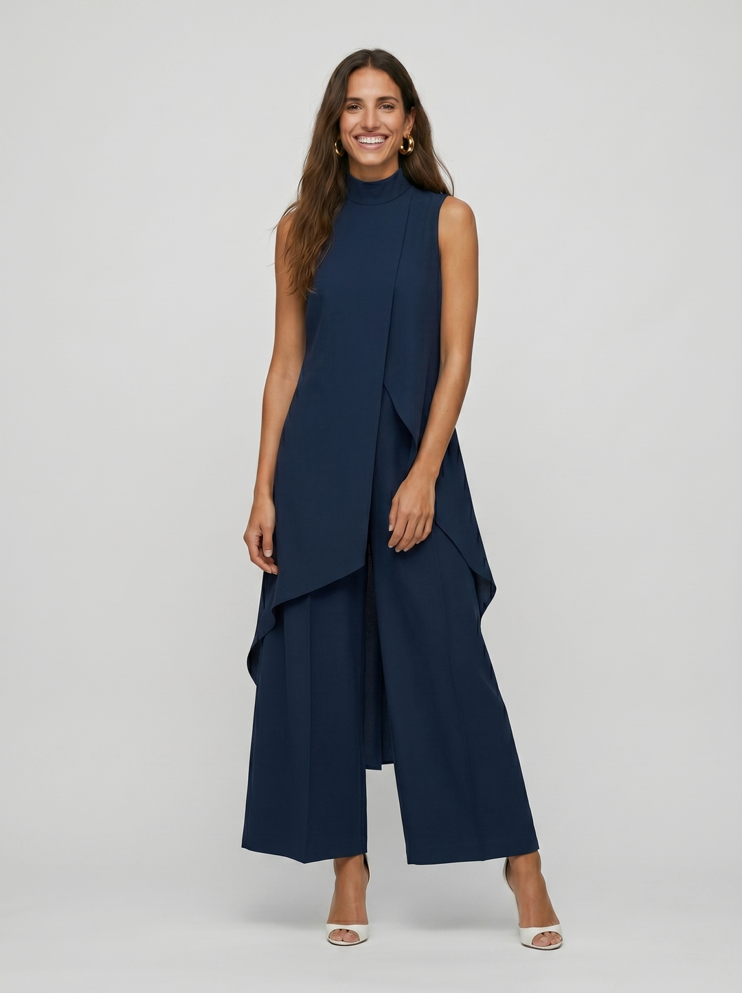 Sara | Haut Drapé Asymétrique & Pantalon Large
