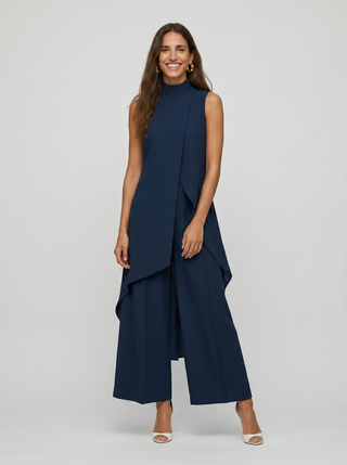 Sara | Haut Drapé Asymétrique & Pantalon Large