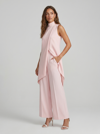 Sara | Haut Drapé Asymétrique & Pantalon Large