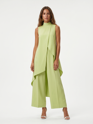 Sara | Haut Drapé Asymétrique & Pantalon Large