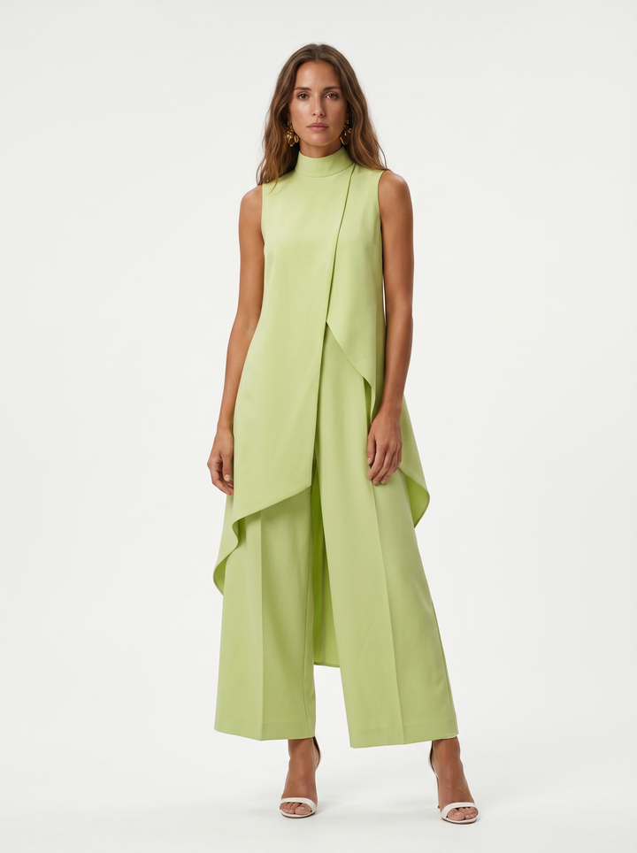 Sara | Haut Drapé Asymétrique & Pantalon Large