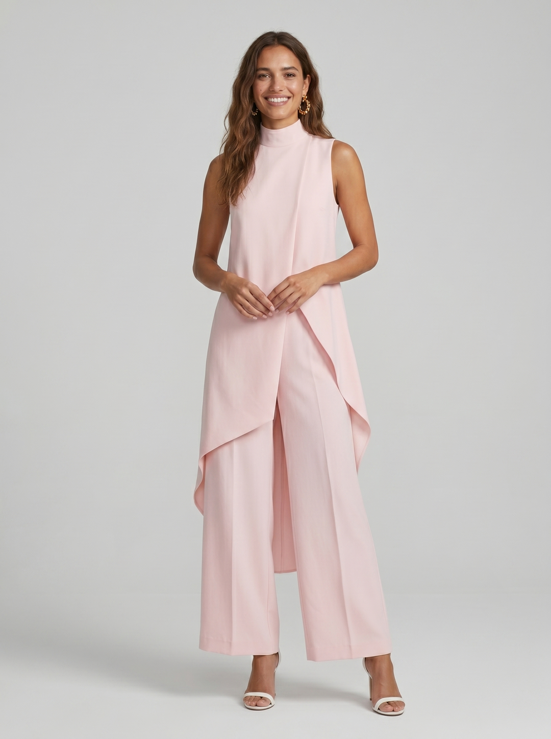 Sara | Haut Drapé Asymétrique & Pantalon Large