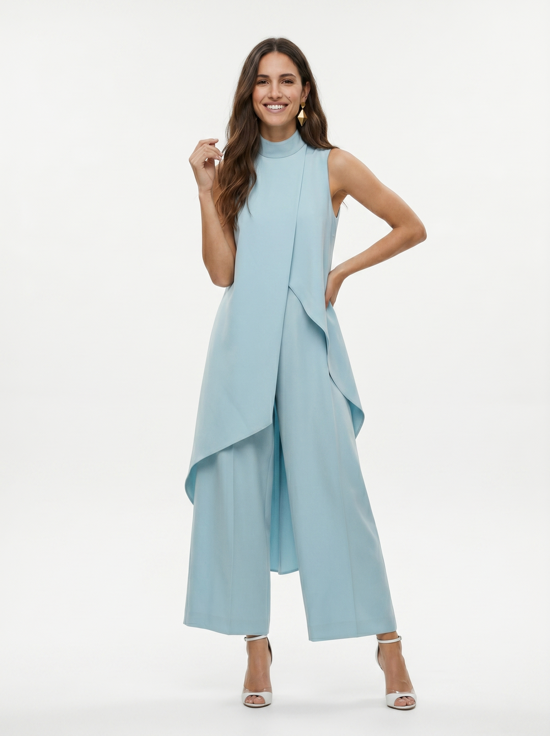 Sara | Haut Drapé Asymétrique & Pantalon Large