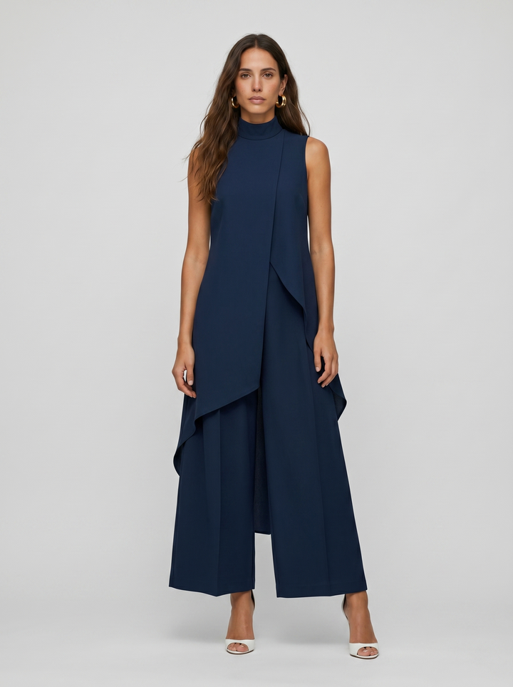 Sara | Haut Drapé Asymétrique & Pantalon Large