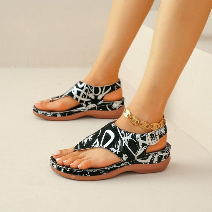 Sandales de confort orthopédique en cuir chic - Maison Claire et Sylvie
