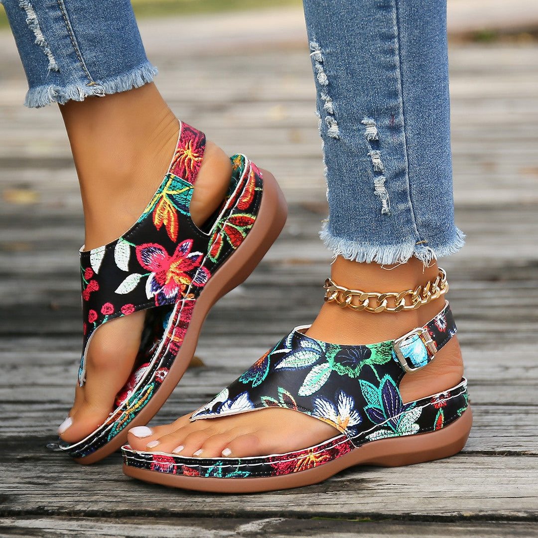 Sandales de confort orthopédique en cuir chic - Maison Claire et Sylvie