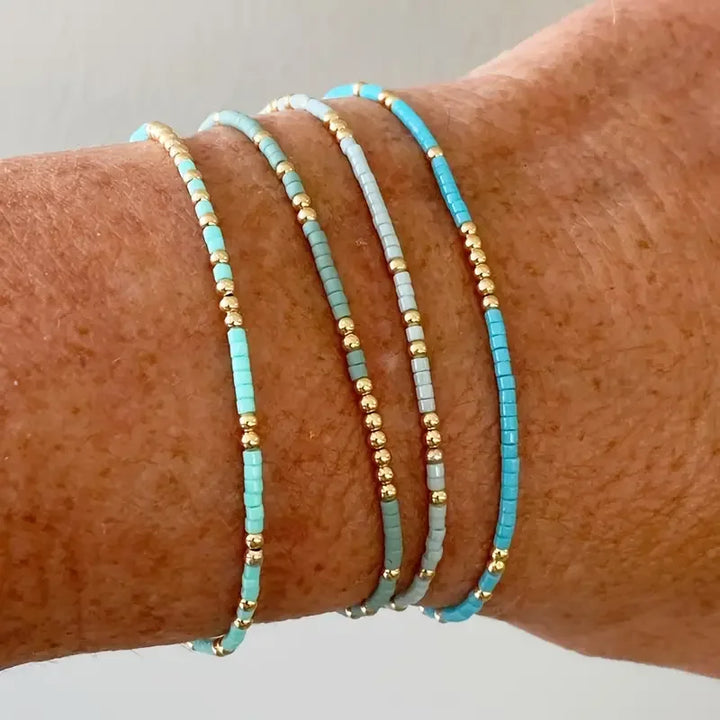 Bracelet en perles turquoise subtil