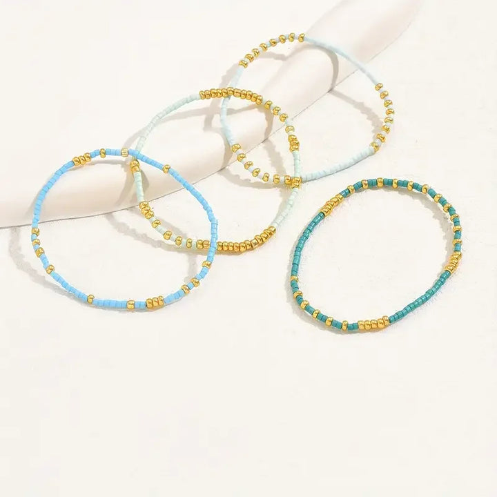 Bracelet en perles turquoise subtil