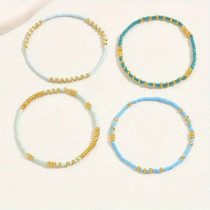 Bracelet en perles turquoise subtil