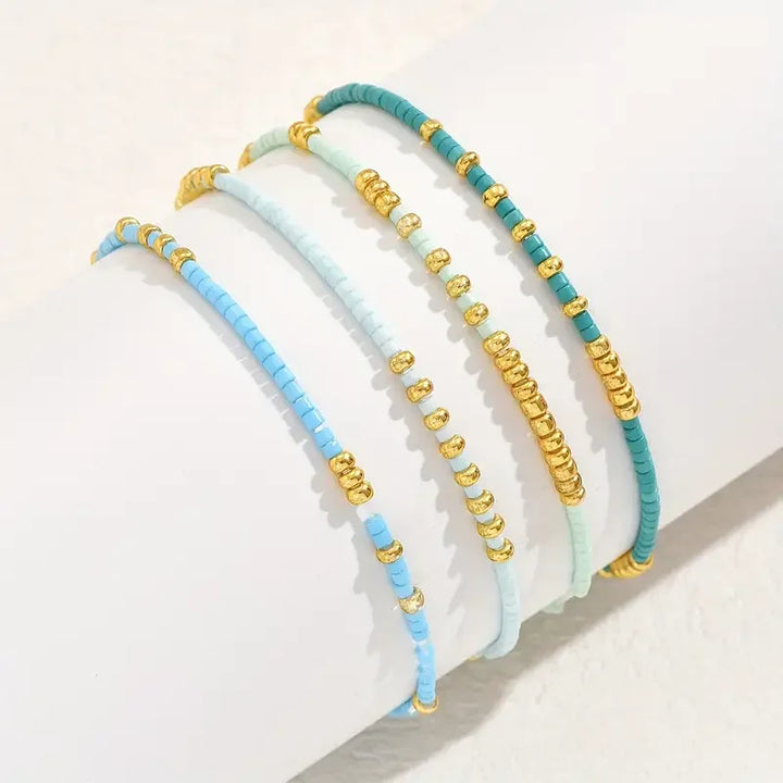 Bracelet en perles turquoise subtil