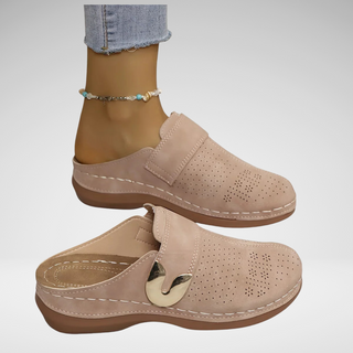 Sandales compensées élégantes Marel en tissu raffiné