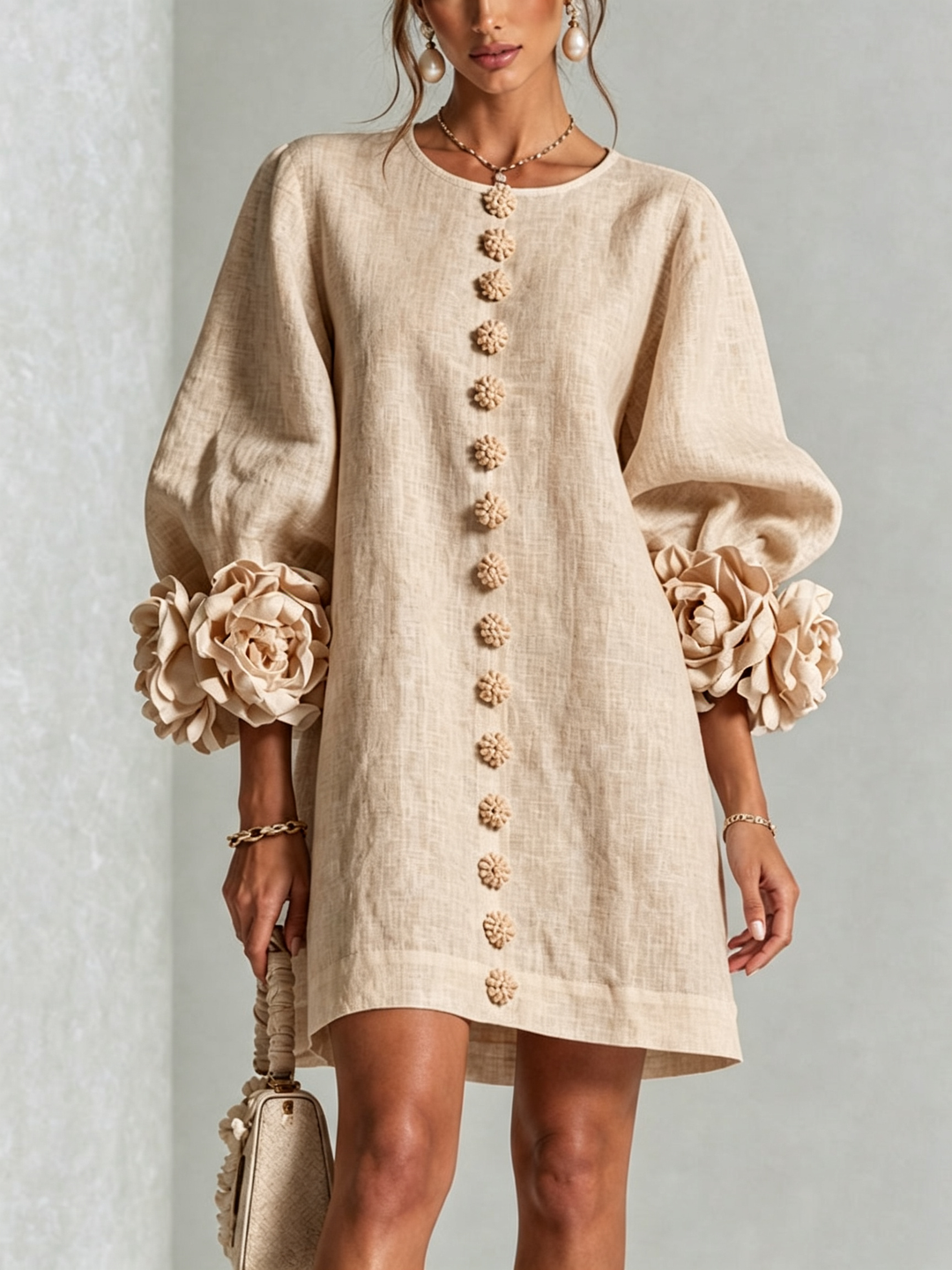 Aurora | Robe Mini à Manches Florales