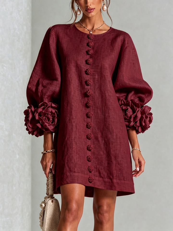 Aurora | Robe Mini à Manches Florales
