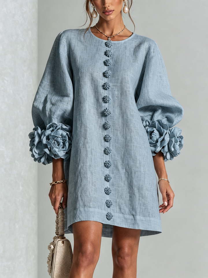 Aurora | Robe Mini à Manches Florales