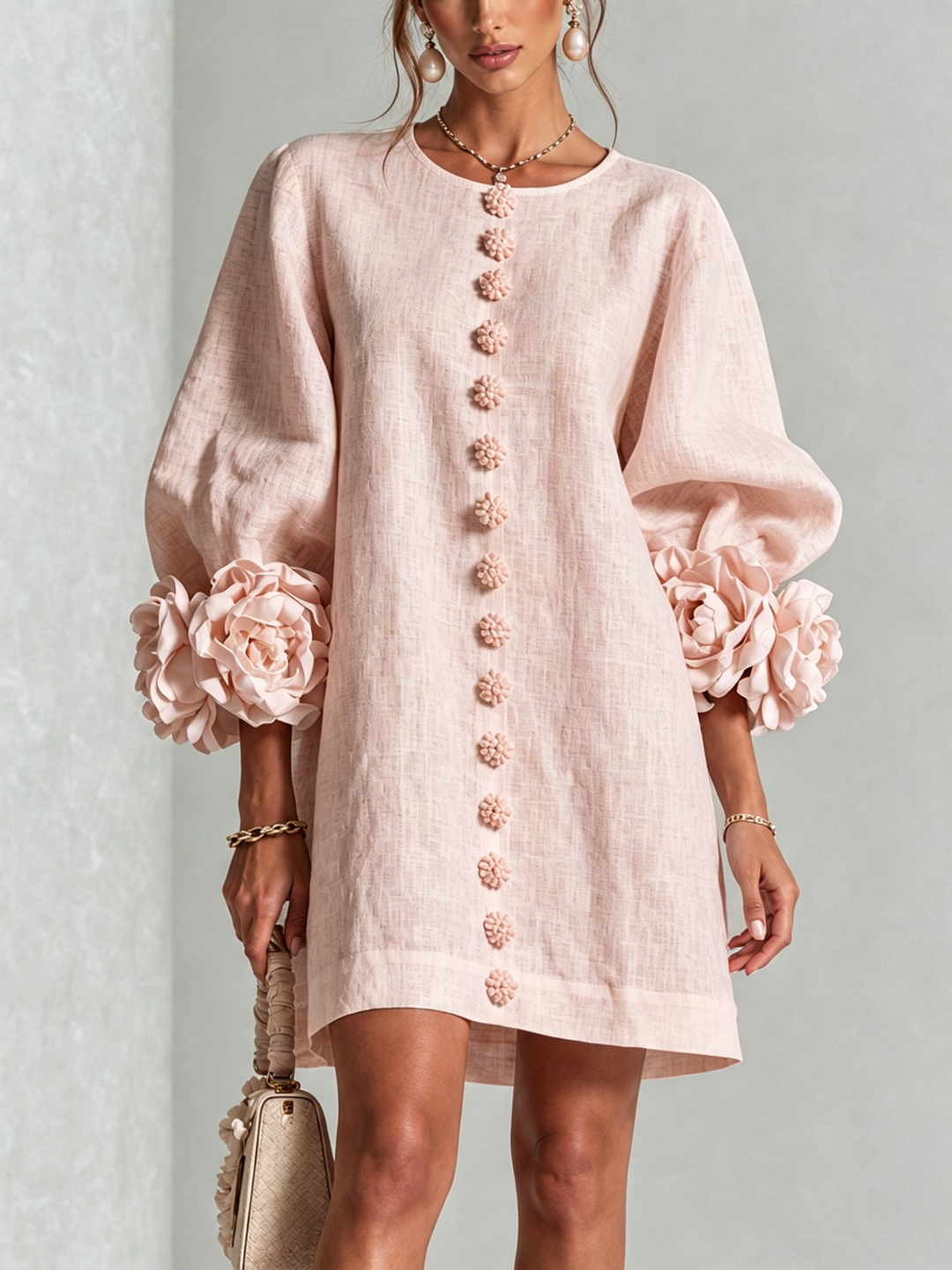Aurora | Robe Mini à Manches Florales