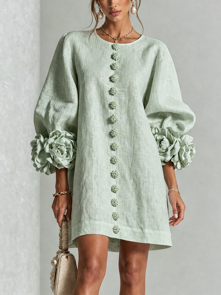 Aurora | Robe Mini à Manches Florales