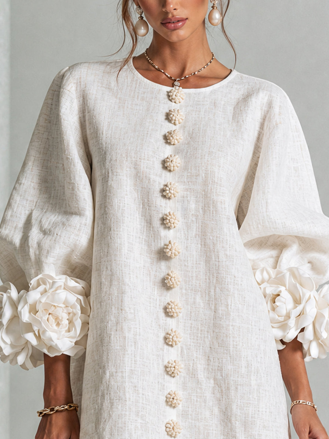 Aurora | Robe Mini à Manches Florales