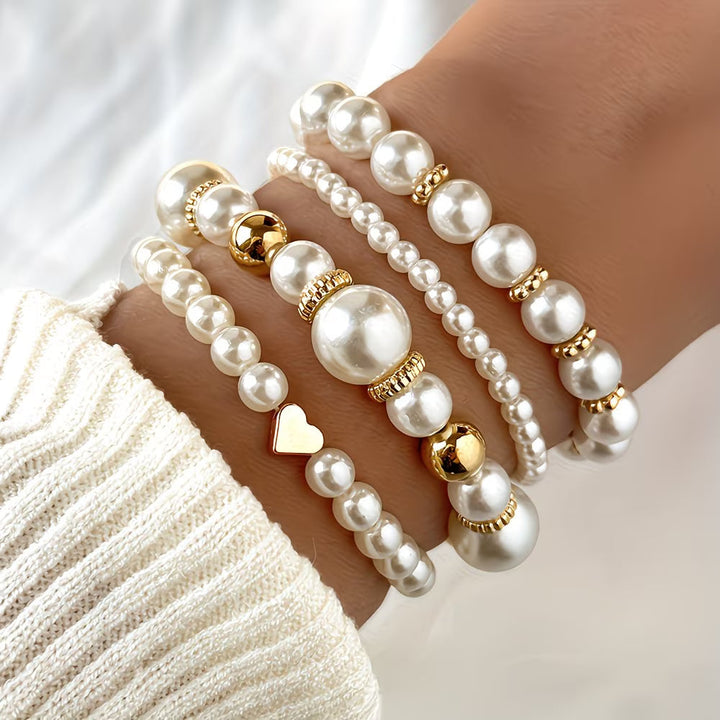 Ensemble de Bracelets Empilables en Perles de 4