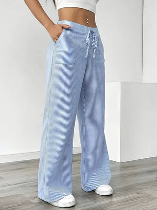 Louise - Pantalons Rayés Décontractés