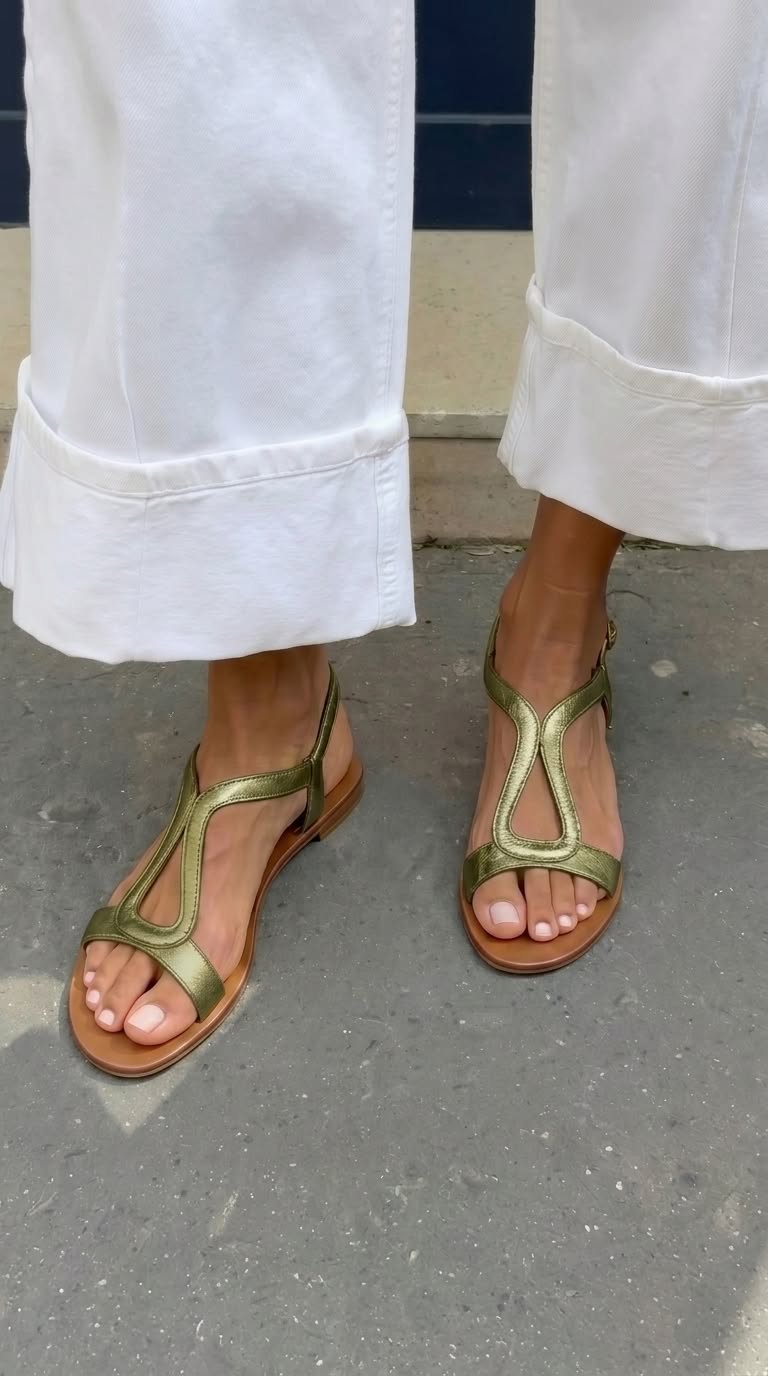 Sandales Dorées Lucía™ - Éclat d'Été Chic