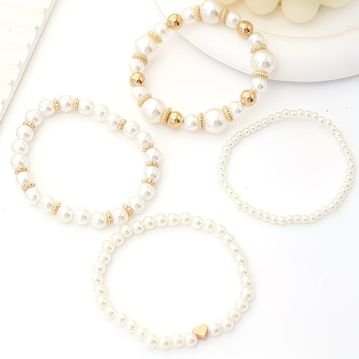 Ensemble de Bracelets Empilables en Perles de 4