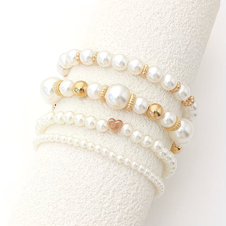 Ensemble de Bracelets Empilables en Perles de 4