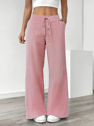 Louise - Pantalons Rayés Décontractés