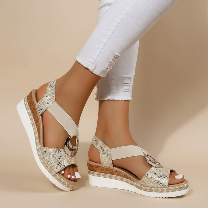 Sandales Plateformes Élégantes Myla en Cuir Luxe